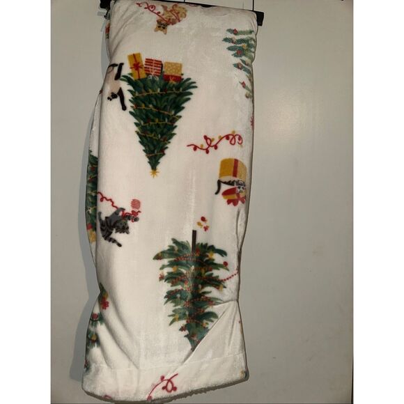 Christmas Cats presents Luxury velvet Berber Plush Throw Blanket Christmas tree - Picture 4 of 4